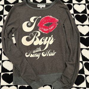 WildFox Vintage Sweater | I kiss boys with long hair